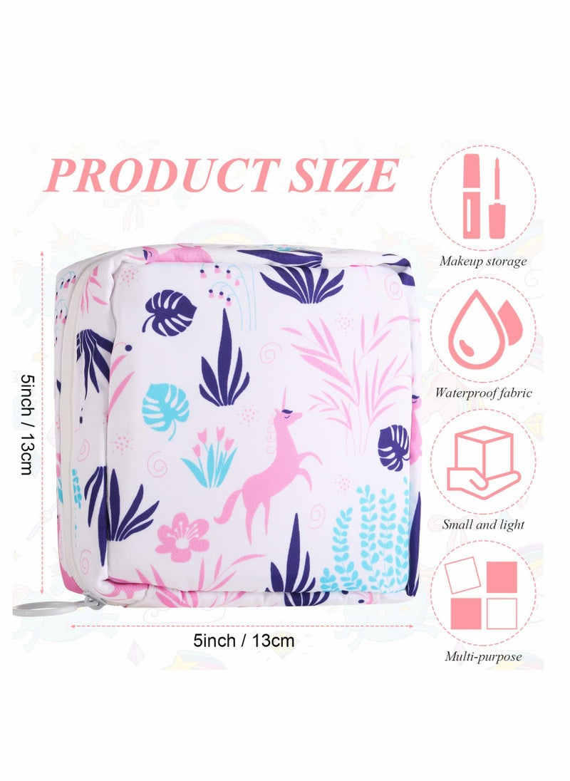 Sanitary Napkin Storage Bag, Zipper Menstrual Pad Bag Portable Sanitary Napkin Storage Tampons Holder for Purse First Period Kit for Teen Girls Store Sanitary Pads for Women(4Pcs)