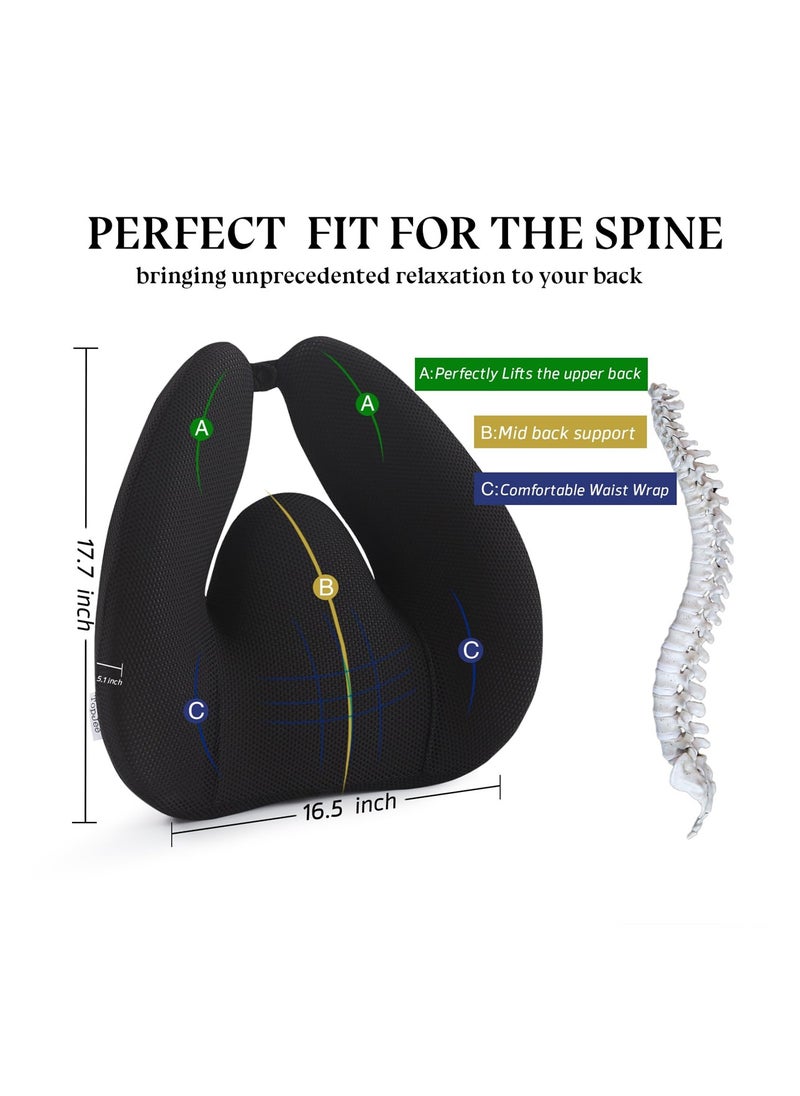 Lumbar Support Pillow for Car and Office Chair, Ergonomic Back Support for Car Seat Driver, Men and Women, Office Chair Back Support Cushion