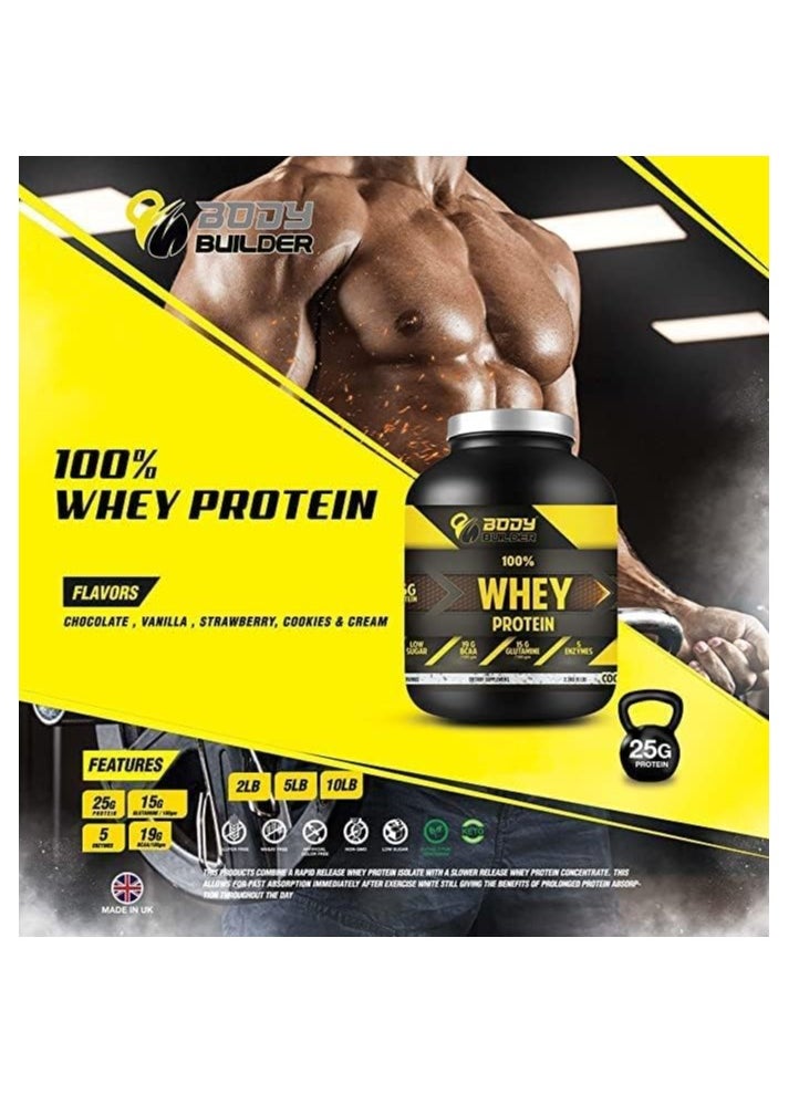 100% whey protein - Caramel Latte Flavor - 2lb, Elite Whey Protein Blend for Optimal Muscle Growth and Recovery, Rich in BCAAs, Glutamine and Digestive Enzymes, perfect post workout fuel
