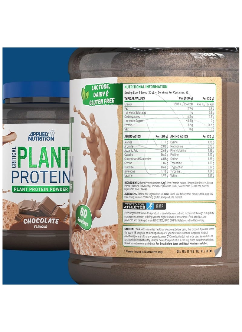 Critical Plant Vegan Protein Powder Chocolate Flavour 60 Servings 1.8 kg