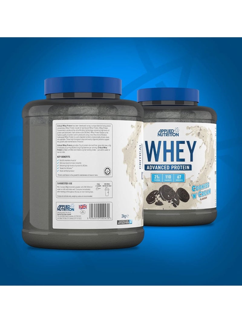 Critical Whey Blend, Lean Muscle Growth, Workout Recovery, Bodybuilding Fuel, 2Kg , Cookies And Cream Flavor