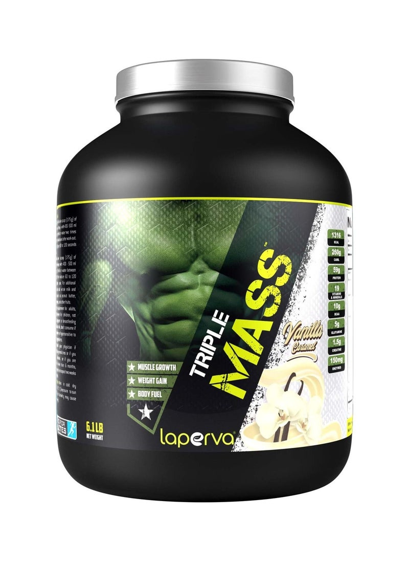 Triple Mass Gainer Protein Vanilla Caramel Flavor 6.1Lb
