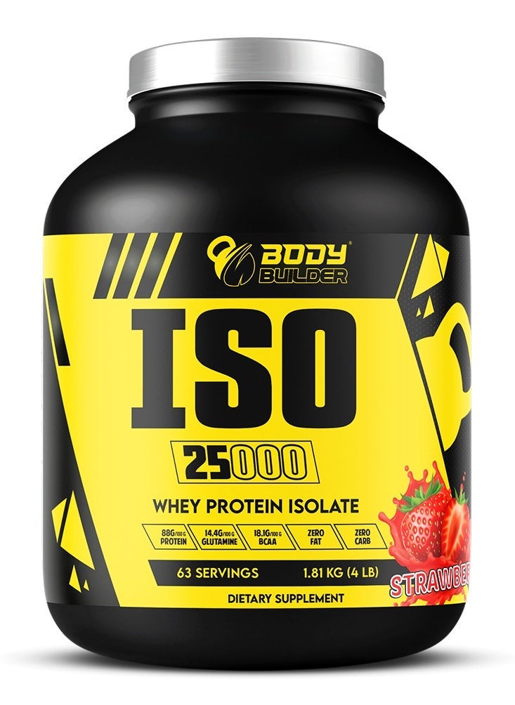 ISO 25000, Lean Muscles Growth, Rapid absorption of protein, Support Recovery, Strawberry Flavor, 4 Lbs