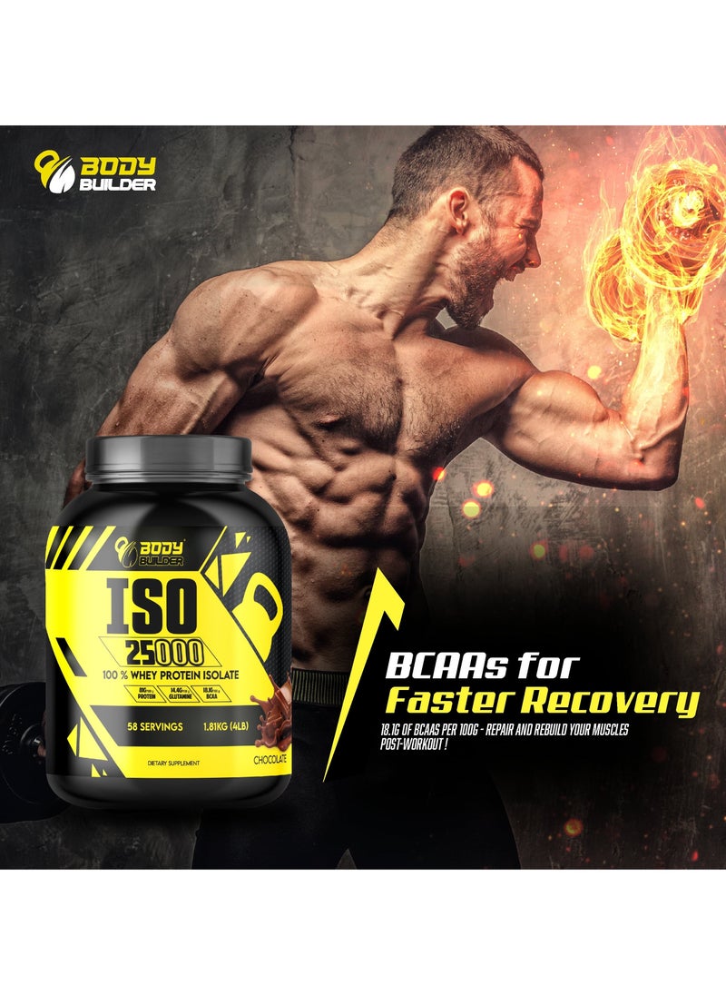 ISO 25000, Lean Muscles Growth, Rapid absorption of protein, Support Recovery, Cookies and Cream Flavor, 4 Lbs