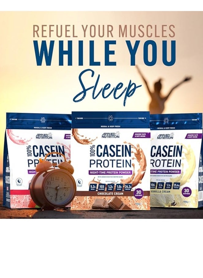 Micellar Casein Protein, Slow Absorbing Protein, Increase Muscle Mass, Strawberry Cream Flavor, 900 Gm