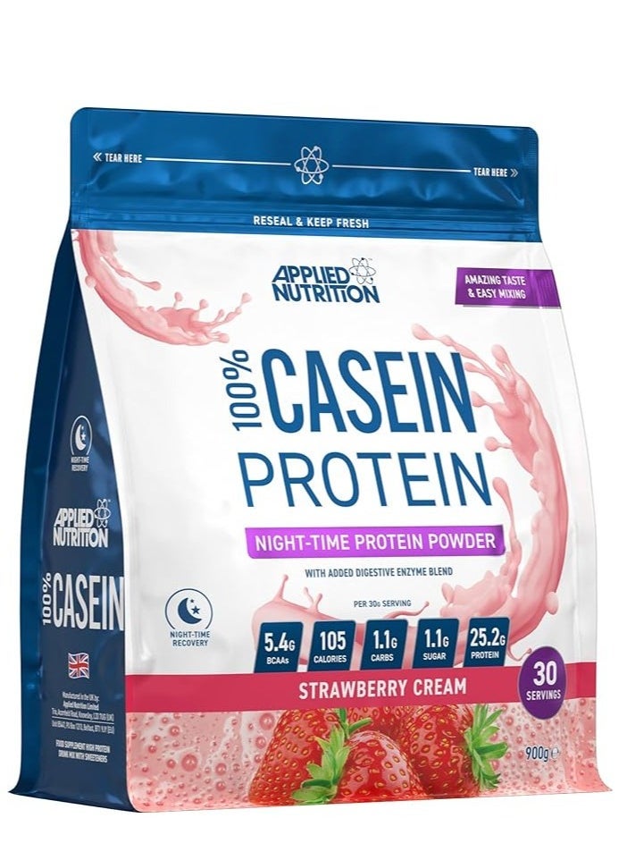 Micellar Casein Protein, Slow Absorbing Protein, Increase Muscle Mass, Strawberry Cream Flavor, 900 Gm
