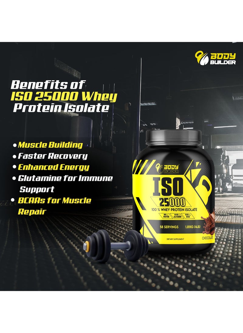 ISO 25000, Lean Muscles Growth, Rapid absorption of protein, Support Recovery, Cappuccino Flavor, 4 Lbs
