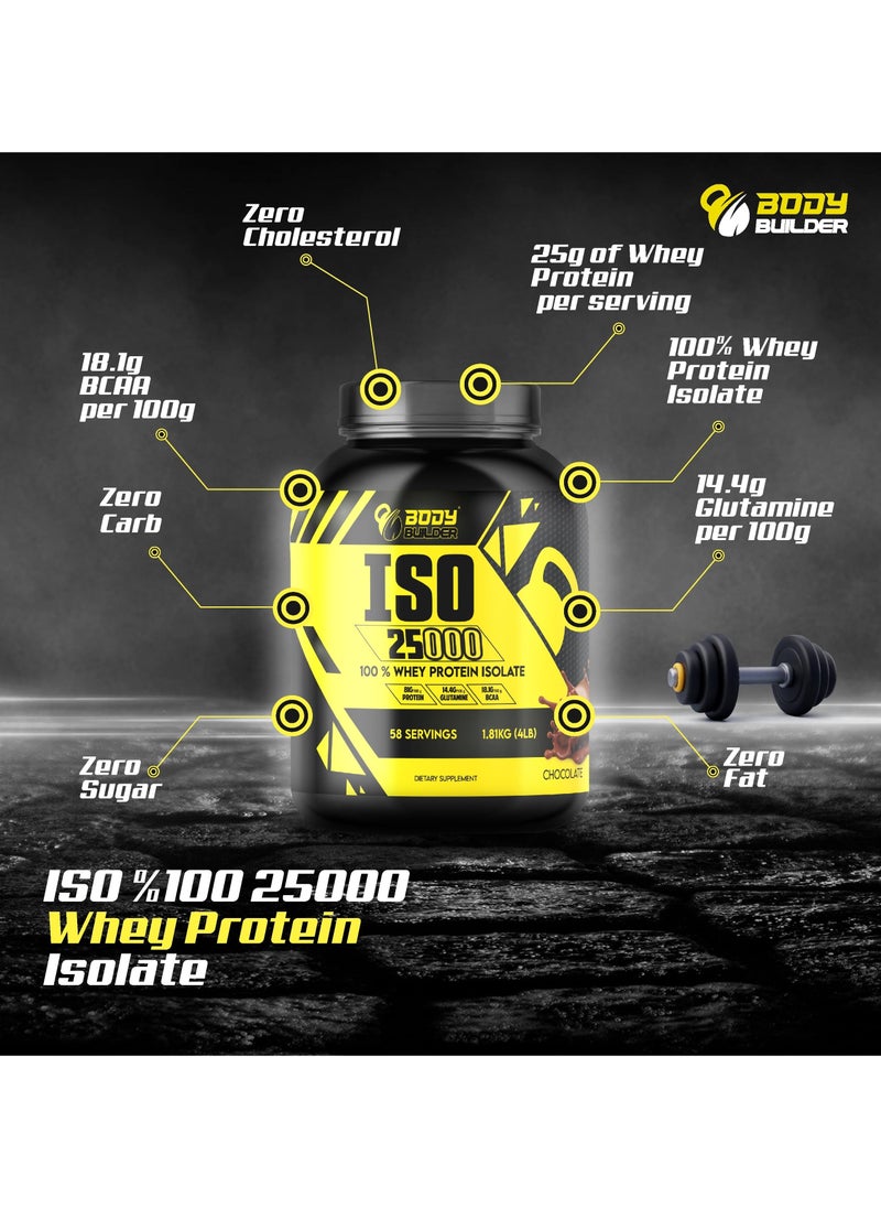 ISO 25000, Lean Muscles Growth, Rapid absorption of protein, Support Recovery, Cappuccino Flavor, 4 Lbs