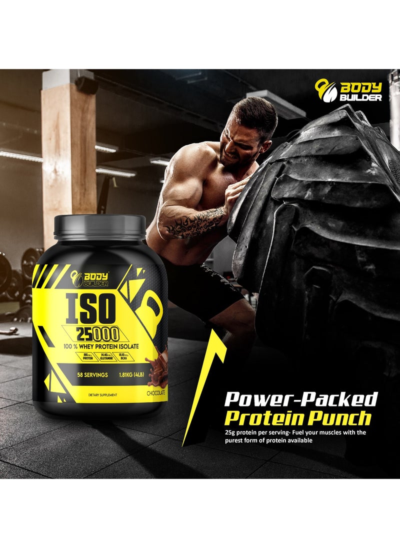 ISO 25000, Lean Muscles Growth, Rapid absorption of protein, Support Recovery, Cappuccino Flavor, 4 Lbs