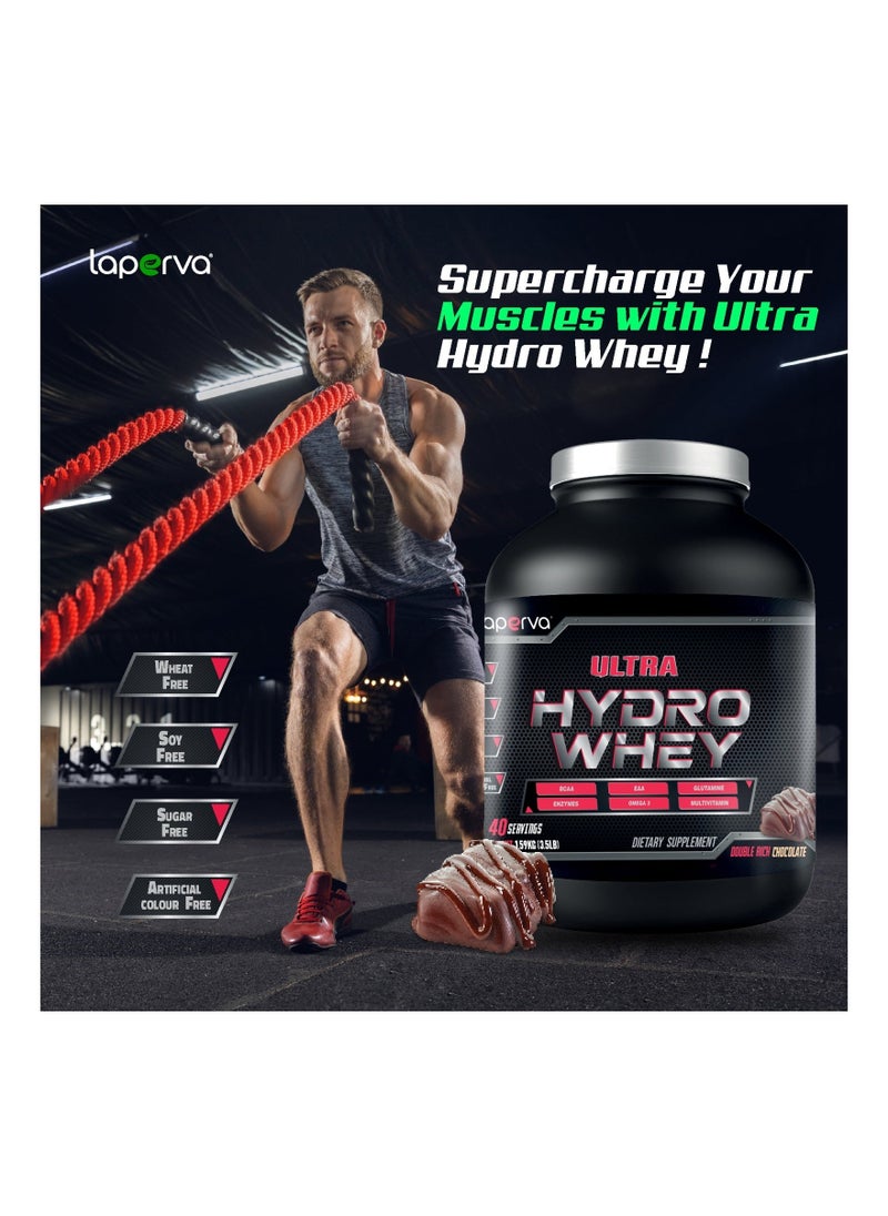 Hydrolyzed Whey Protein - Laperva Ultra Hydro Whey - Vitamin Enhanced Formula, BCAA,EAA, Glutamine, Omega 3 - 3.5 lb (40 servings)