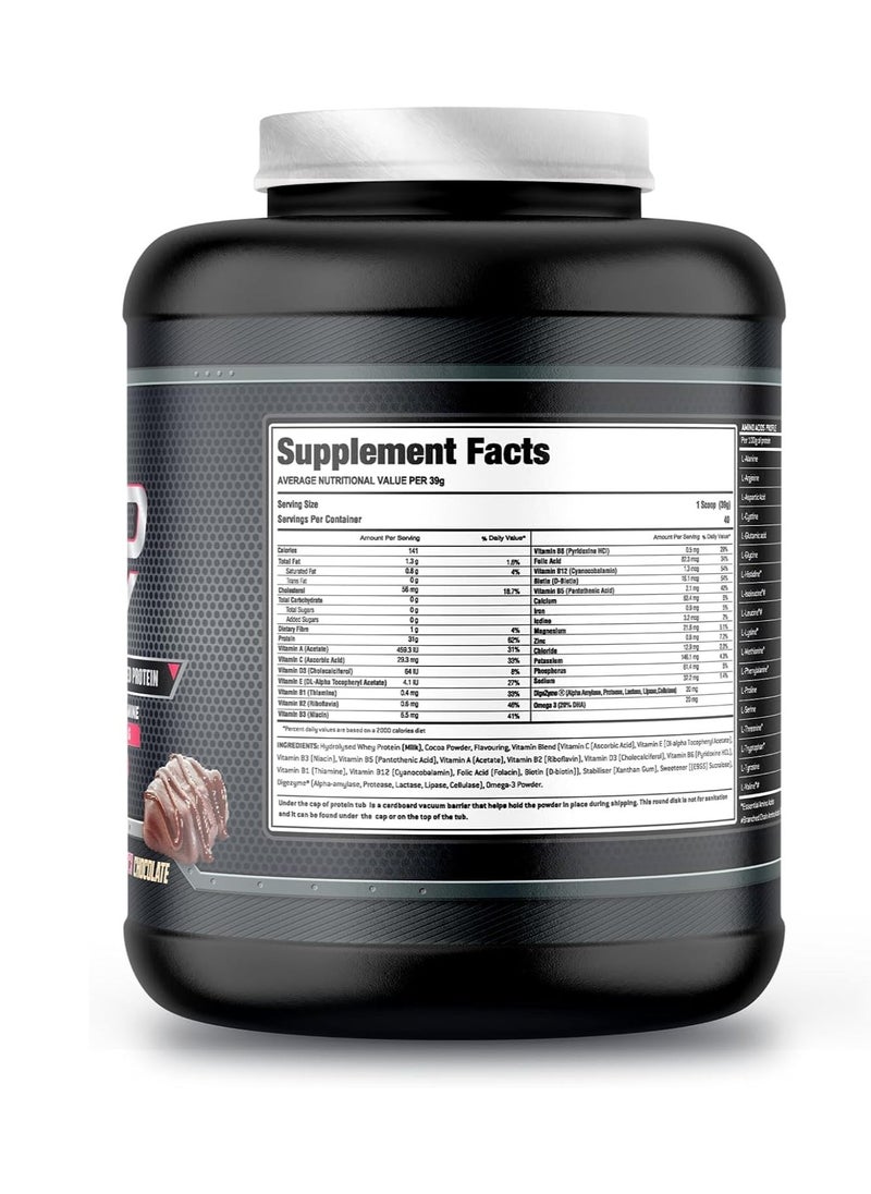 Hydrolyzed Whey Protein - Laperva Ultra Hydro Whey - Vitamin Enhanced Formula, BCAA,EAA, Glutamine, Omega 3 - 3.5 lb (40 servings)