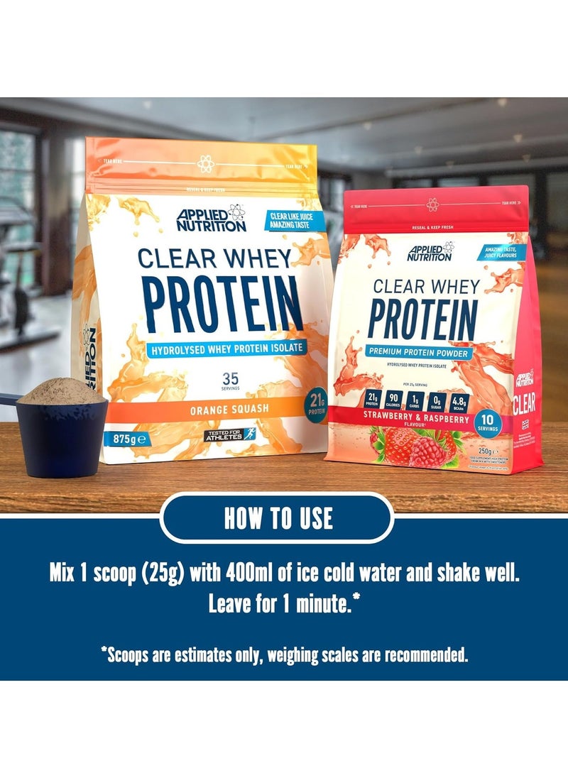 Clear Whey Protein with Strawberry & Raspberry Hydrolysed Whey Protein Isolate  35-Servings -875 gm