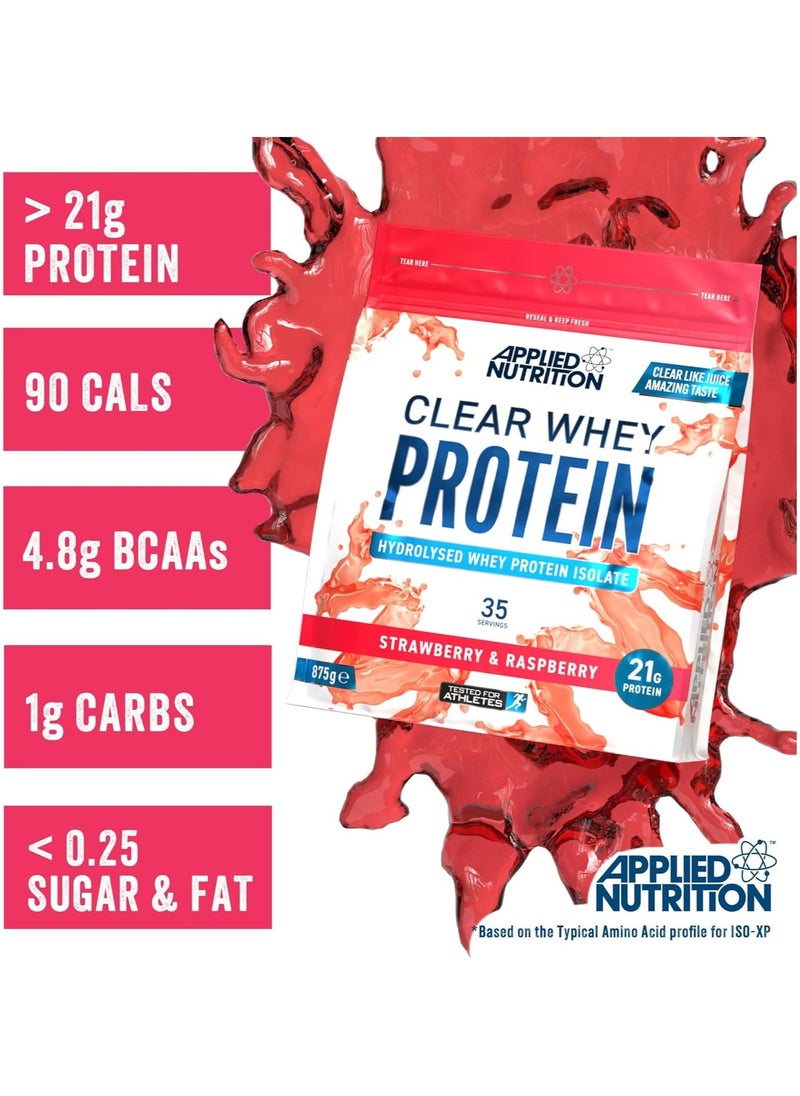 Clear Whey Protein with Strawberry & Raspberry Hydrolysed Whey Protein Isolate  35-Servings -875 gm