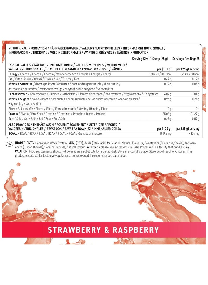 Clear Whey Protein with Strawberry & Raspberry Hydrolysed Whey Protein Isolate  35-Servings -875 gm