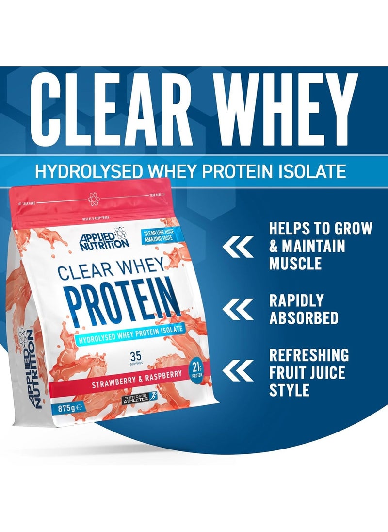 Clear Whey Protein with Strawberry & Raspberry Hydrolysed Whey Protein Isolate  35-Servings -875 gm