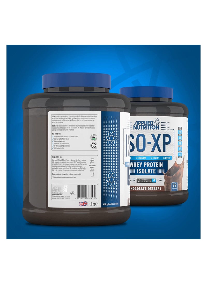 Iso Xp Whey Isolate Pure Whey Protein Isolate Powder Iso Xp Iso Whey Premium With Glutamine And Bcaas 1.8Kg - 72 Servings Chocolate