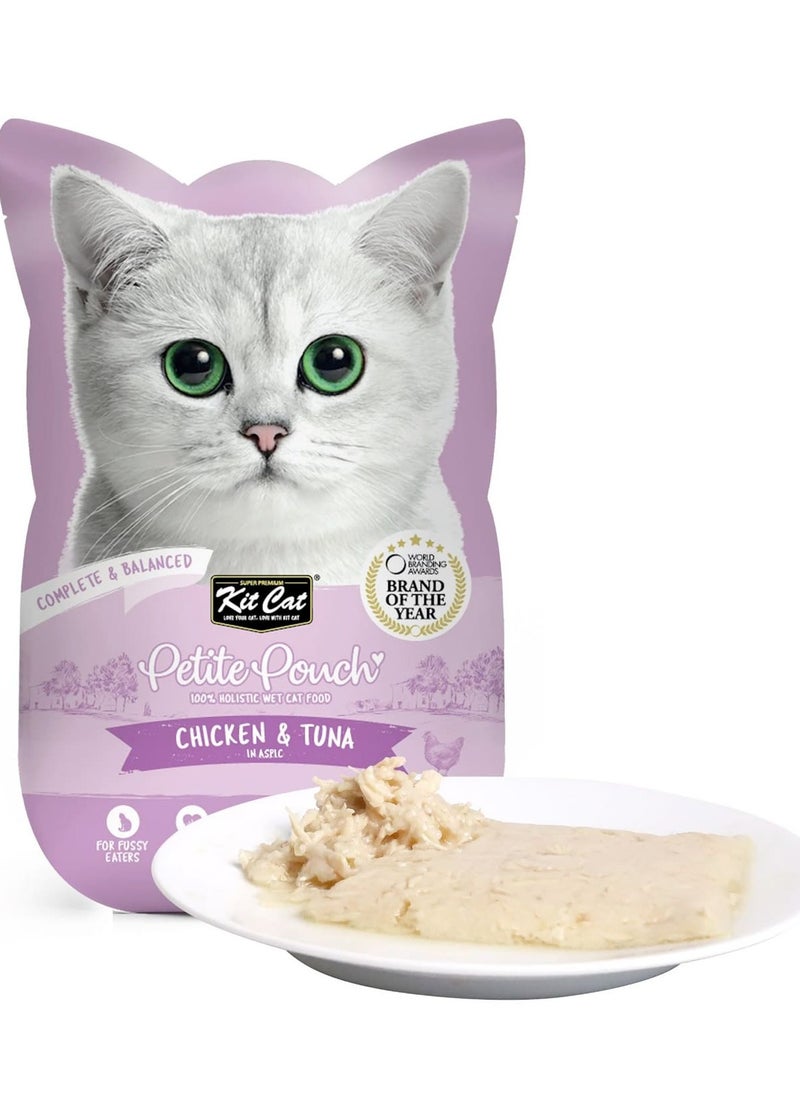 Kit Cat Petite wet food Pouch 70g Chicken & Tuna 24pcs