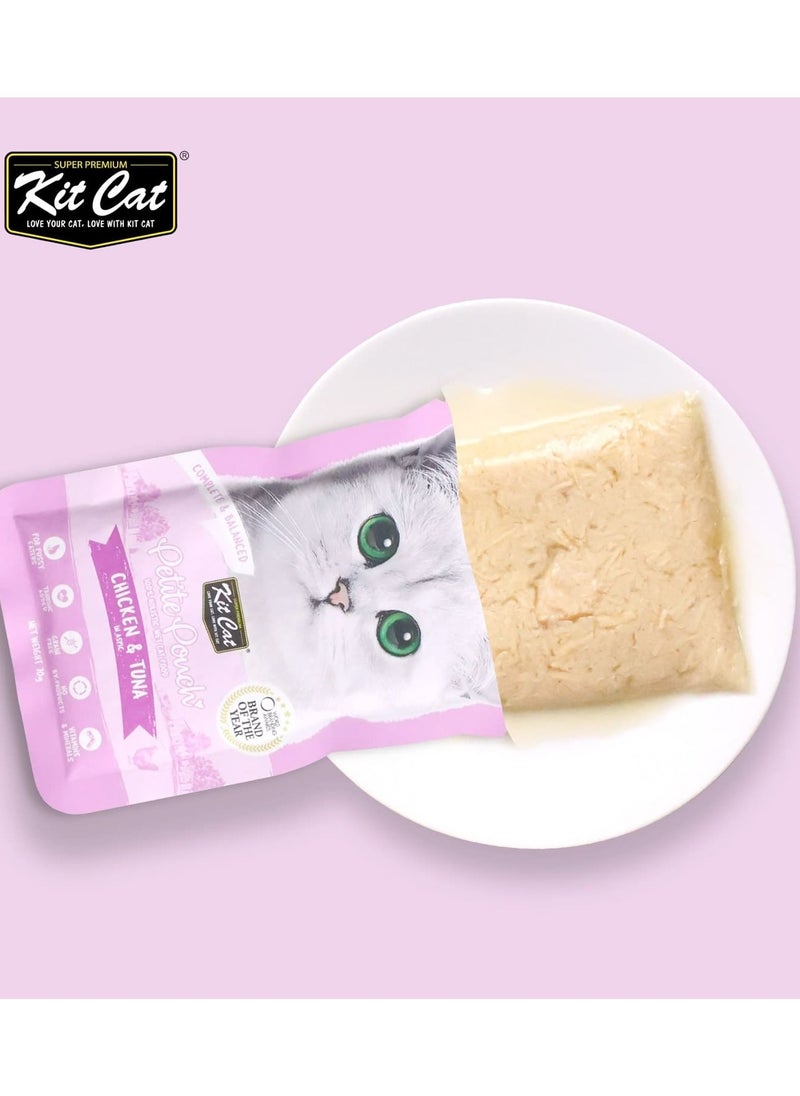 Kit Cat Petite wet food Pouch 70g Chicken & Tuna 24pcs