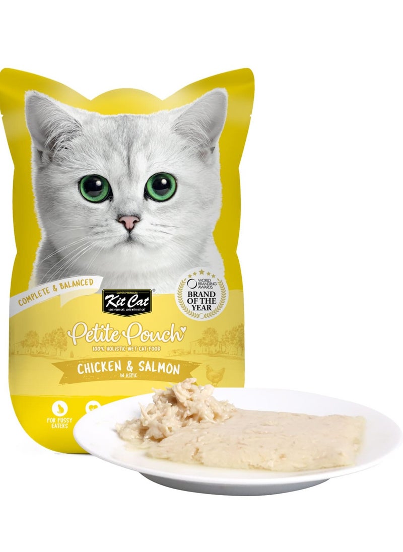 Kit Cat Petite wet food Pouch 70g Chicken & Salmon 24pcs