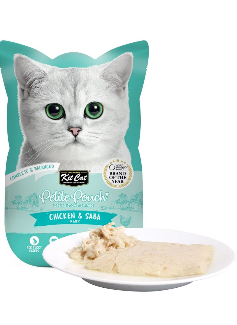 Kit Cat Petite wet food Pouch 70g – Chicken & Saba 24pcs
