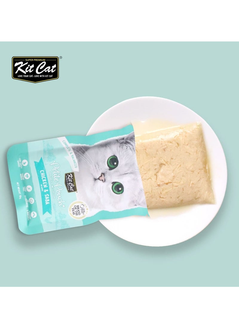 Kit Cat Petite wet food Pouch 70g – Chicken & Saba 24pcs
