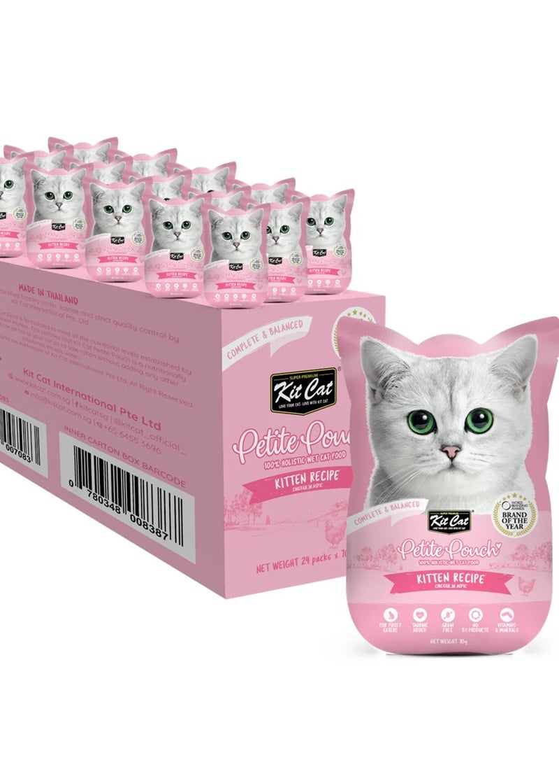 Kit Cat Petite wet food Pouch 70g Kitten Chicken 24pcs