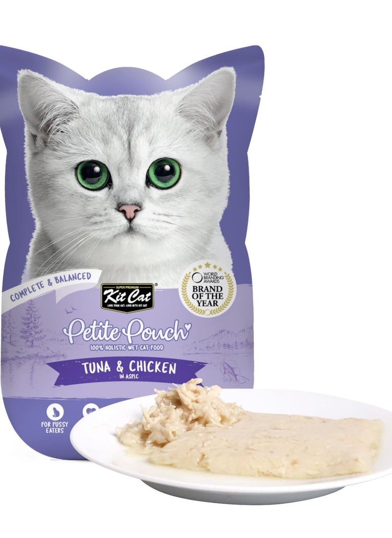 Kit Cat Petite wet food Pouch 70g – Tuna & Chicken 24pcs