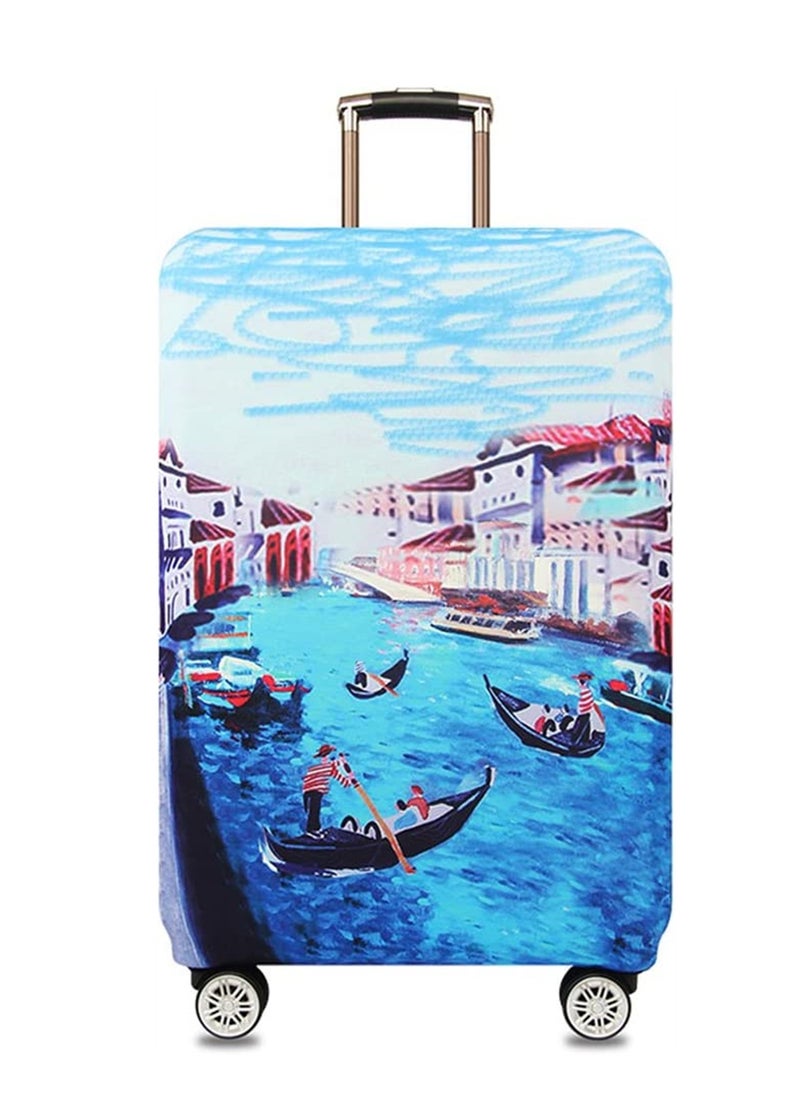 Travel Luggage Cover, Thickened High Elastic Travel Suitcase Spandex Protective Cover, Suitcase Protector Jacket Washable Dust-proof Anti-thief Case for 25-28 Inch Luggage (L)