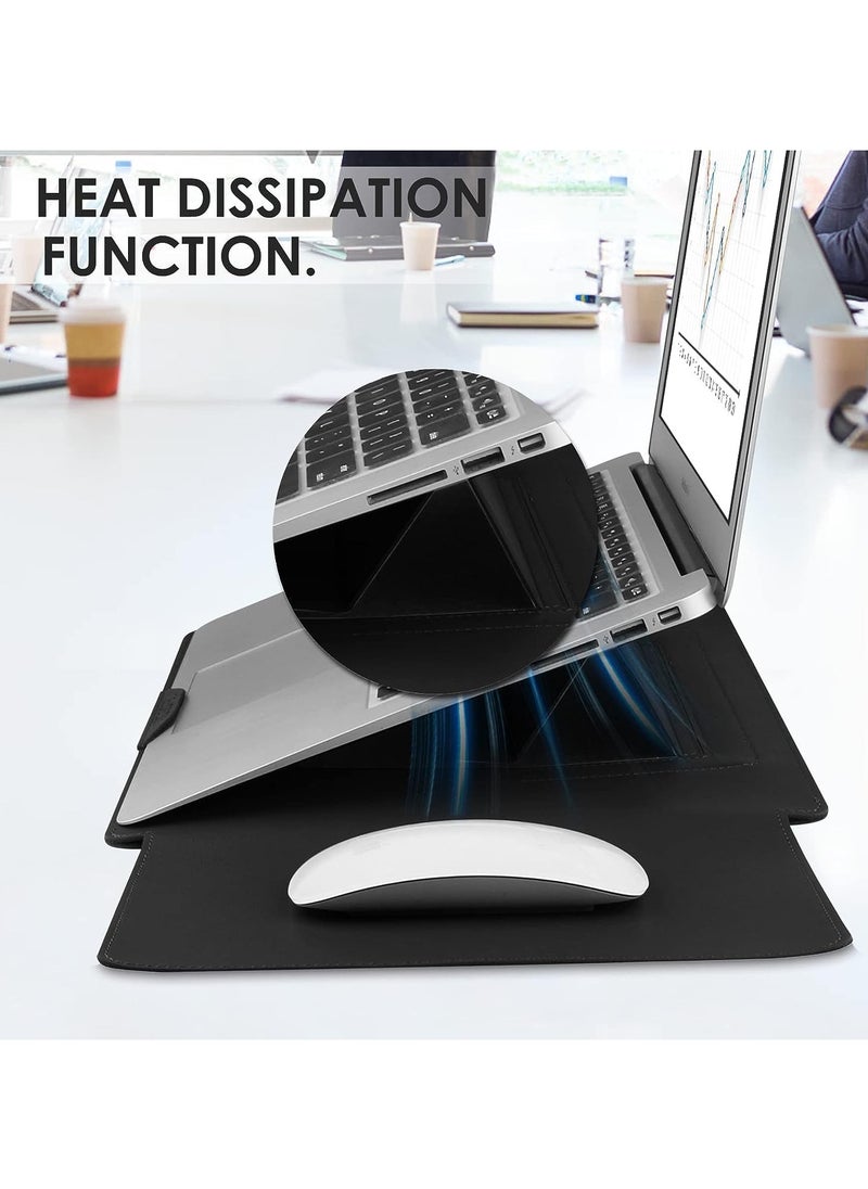 13-14 Inch Laptop Sleeve Case Leather Bag Compatible with MacBook Air 13.3''/13.6'' M1 M2/MacBook Pro 13 2022-2016/Dell XPS 13