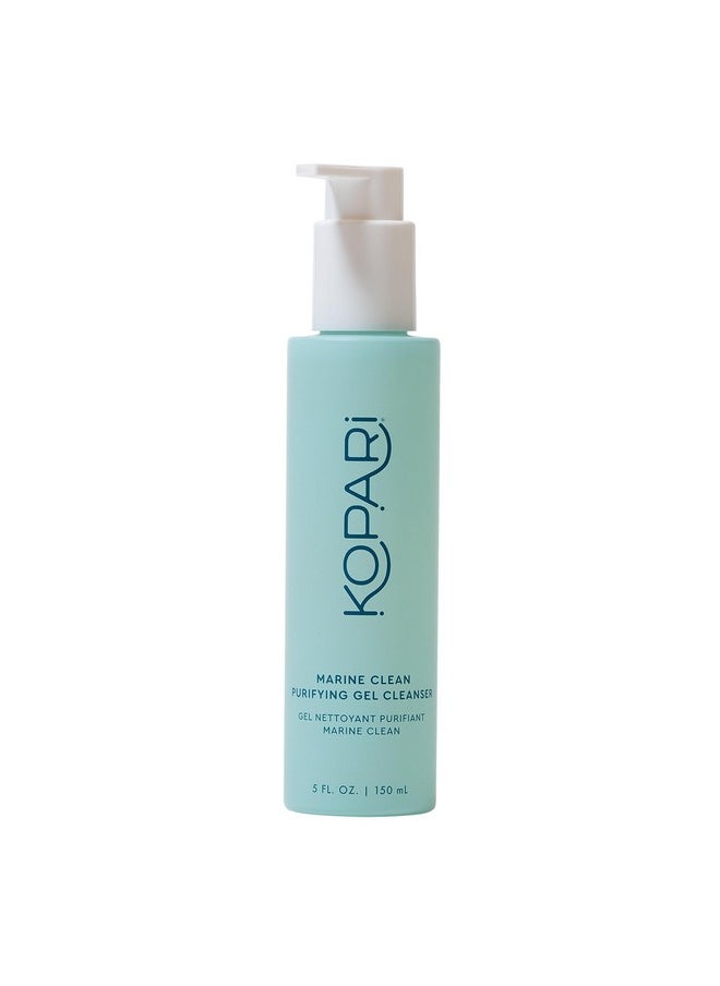 Kopari Marine Clean Purifying Gel Cleanser, Infused with Amino Acids & Vitamin B5, Dual-Action Gel-to-Foam Cleanser, Gentle and Nourishing, 5 oz