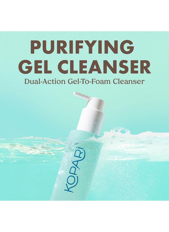 Kopari Marine Clean Purifying Gel Cleanser, Infused with Amino Acids & Vitamin B5, Dual-Action Gel-to-Foam Cleanser, Gentle and Nourishing, 5 oz