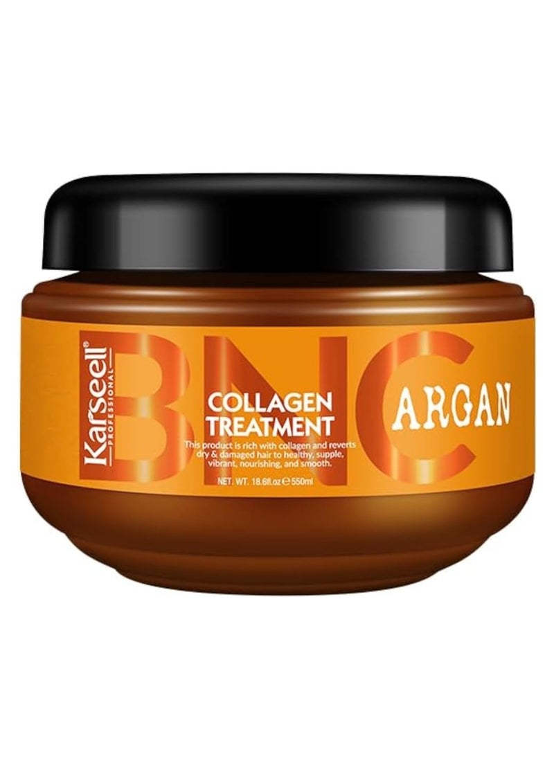BNC Collagen Hair Treatment Deep Repair Conditioning Argan Oil Collagen Hair Mask Essence for Dry Damaged Hair All Hair Types 16.90 oz 500ml
