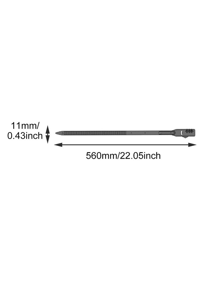 2Pcs Zip Tie Bike Lock Lightweight Combination Bicycle Lock Small Cable Lock 3 Digit Security Tie Outdoor Equipment Cable Lock for Bikes Refrigerators Helmets Luggage Skis Black