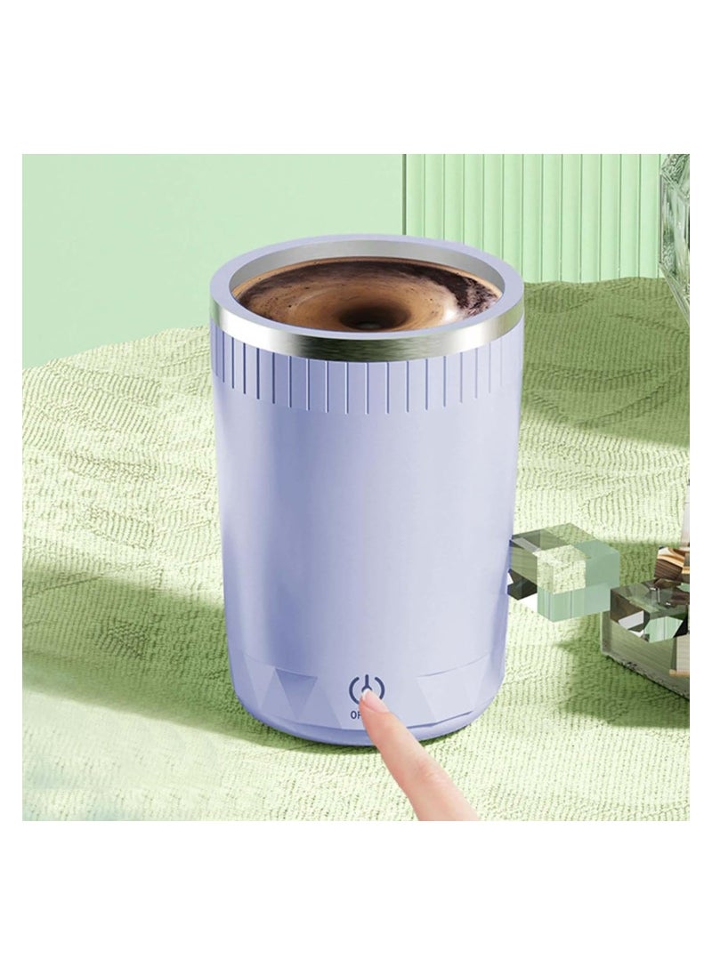 High Speed Stirring Cup, Electric Self Stirring Coffee Cup with Lid, Automatic Magnetic Stirring Mug, Small Mixing Cups, with Easy One-Buttom Design, Suitable for Home Outdoor, Stainless Steel