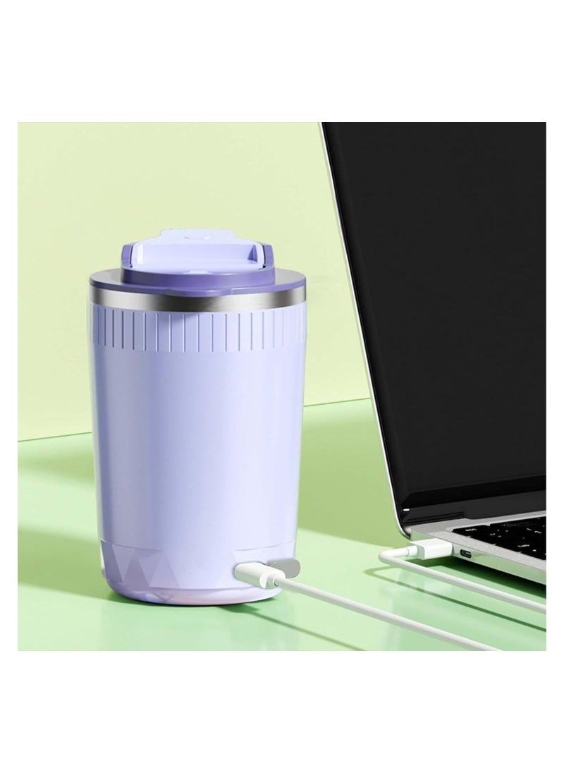 High Speed Stirring Cup, Electric Self Stirring Coffee Cup with Lid, Automatic Magnetic Stirring Mug, Small Mixing Cups, with Easy One-Buttom Design, Suitable for Home Outdoor, Stainless Steel