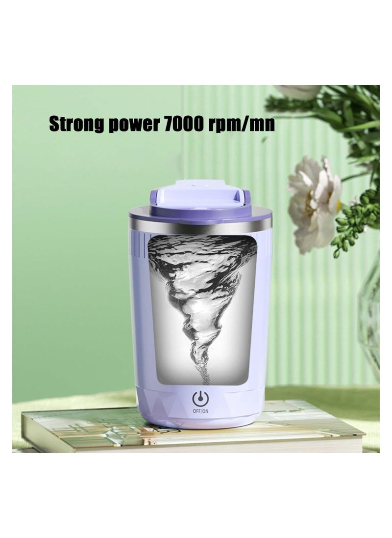 High Speed Stirring Cup, Electric Self Stirring Coffee Cup with Lid, Automatic Magnetic Stirring Mug, Small Mixing Cups, with Easy One-Buttom Design, Suitable for Home Outdoor, Stainless Steel