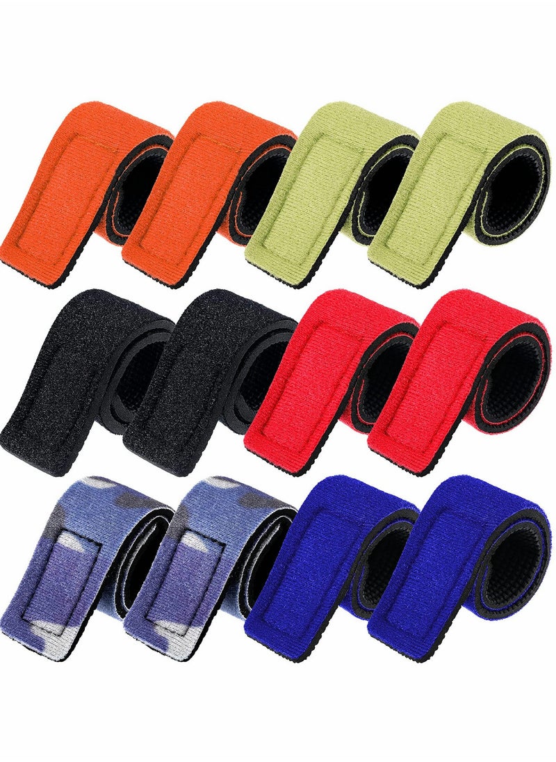12 pcs Fishing Rods Belts, Pole Strap Stretchy Rod Holder Elastic Fishing Tackle Tie Casting Rod Strap for Casting Rod Fishing Rod and Fly Rod, Fishing Rod Ties Fishing Pole Straps, 6 Color