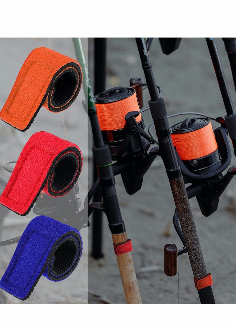 12 pcs Fishing Rods Belts, Pole Strap Stretchy Rod Holder Elastic Fishing Tackle Tie Casting Rod Strap for Casting Rod Fishing Rod and Fly Rod, Fishing Rod Ties Fishing Pole Straps, 6 Color