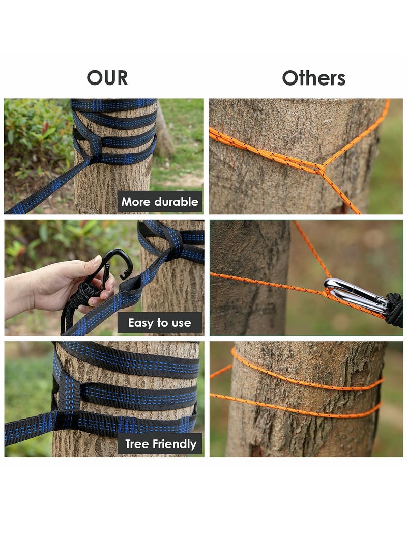 Camping Hammock Double Single Outdoor Hammocks with 2 Tree Straps Portable Lightweight Nylon Parachute Hammocks for Travel Camping Backpacking Hiking Backyard