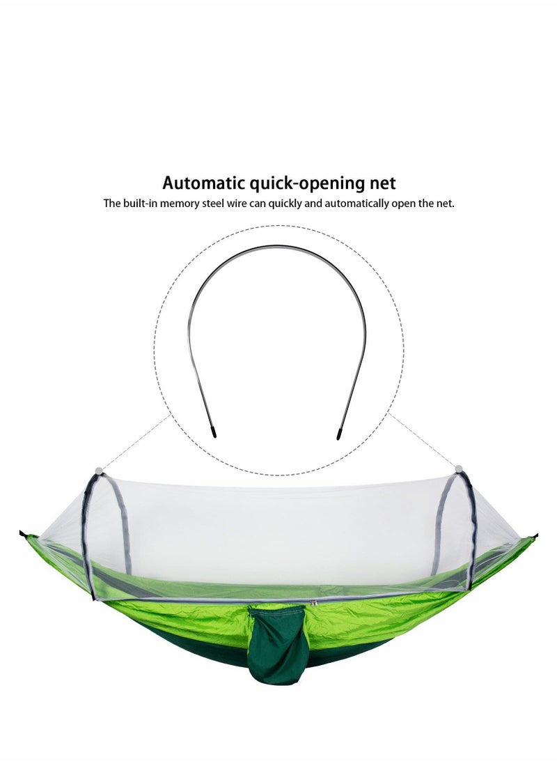Camping Hammock, Portable Outdoor Hammock, Fully Automatic Quick Open With Mosquito Net, Suitable For Camping, Hiking, Travel, Beach, Backyard
