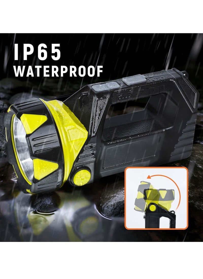 Rechargeable LED Camping Lantern, 1500LM, 8 Light Modes, 4800mAh Spotlight Flashlight with 90° Rotate Head, Handheld Lantern Flashlight for Hurricane Emergency, Hiking (With USB cable)