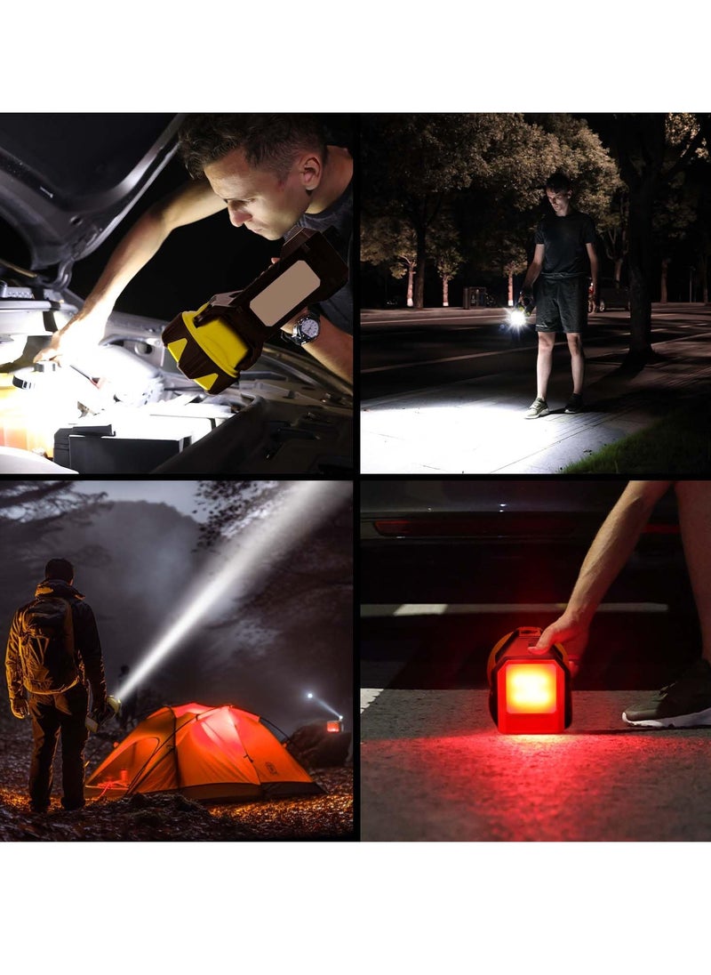 Rechargeable LED Camping Lantern, 1500LM, 8 Light Modes, 4800mAh Spotlight Flashlight with 90° Rotate Head, Handheld Lantern Flashlight for Hurricane Emergency, Hiking (With USB cable)