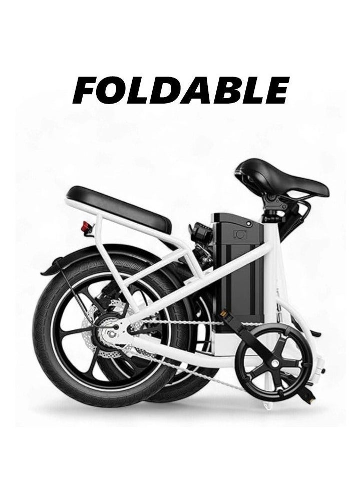 Folding Electric Bike W2A with 350W High Speed Motor| 36V 8AH Battery 40 KM/H Speed|35 KM Range| Dual Disk Brake| Carbon Alloy Frame and 16 Inches Tires