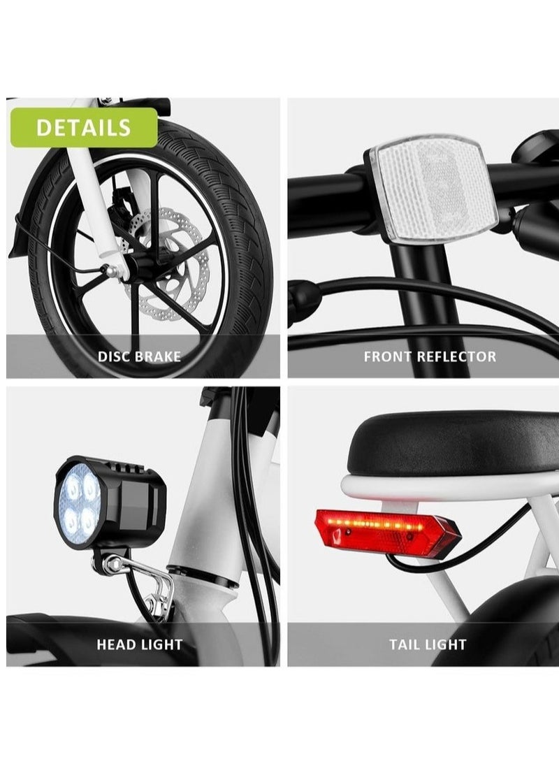 Folding Electric Bike W2A with 350W High Speed Motor| 36V 8AH Battery 40 KM/H Speed|35 KM Range| Dual Disk Brake| Carbon Alloy Frame and 16 Inches Tires