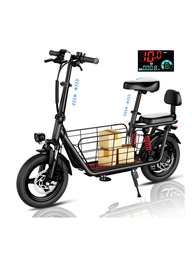 Electric Scooter 850W Motor with Dual Seat, 48V10Ah Battery, 50KM/H Speed, 40KM Range, Dual Suspension and Storage Basket, C3 E-Scooter