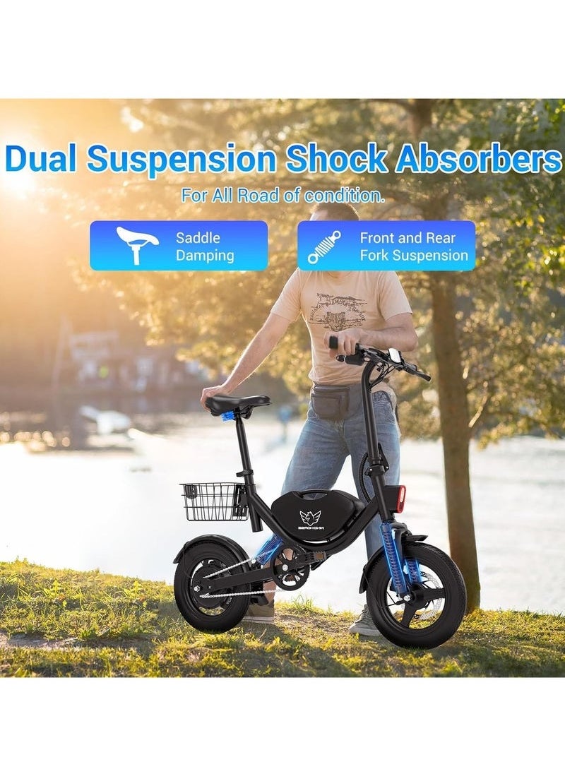 Electric Scooter 850W Motor with Dual Seat, 48V10Ah Battery, 50KM/H Speed, 40KM Range, Dual Suspension and Storage Basket, C3 E-Scooter