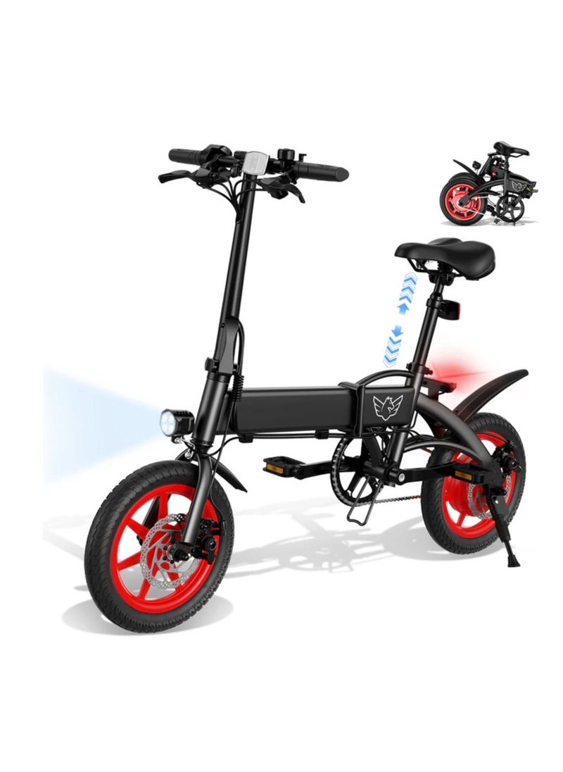 Premium Quality Adult Folding Electric Scooter with 350W Brushless Motor, 36V 8AH Battery, Carbon Alloy Frame, 14-Inch Tires, C19 Dual Disk Brake, Adjustable Seat Electric Scooter for Men and Women