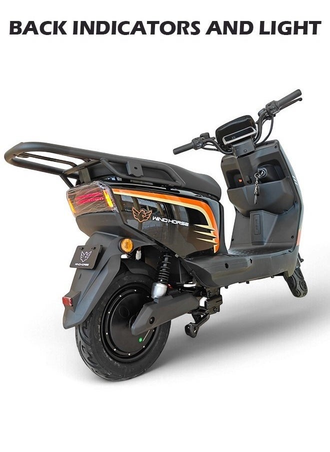 Electric Scooter with 1500W Motor| 60V 20Ah Batter| 60km/h Max Speed| 50km Range| Carbon Alloy Frame| Remote Lock| Under-Seat Storage| 14-Inch Tires| Disc Brakes| 3-Speed Modes