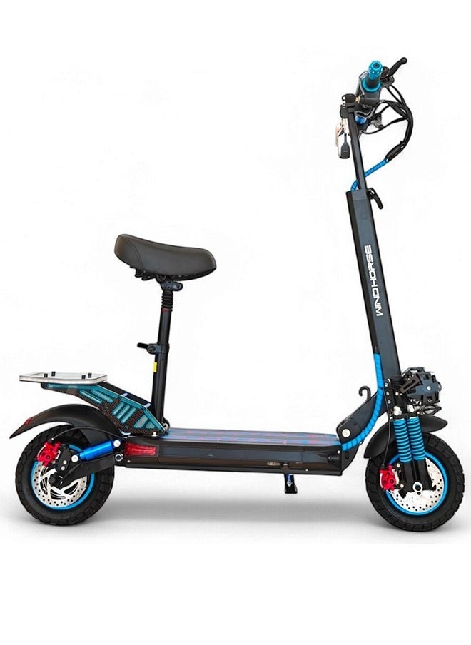 [H5 Pro Electric Folding Scooter] – 1200W Motor | 48V 18Ah Battery | 41 KM Range | Dual Suspension | Remote Lock System | Powerful & Portable E-Scooter for Adults