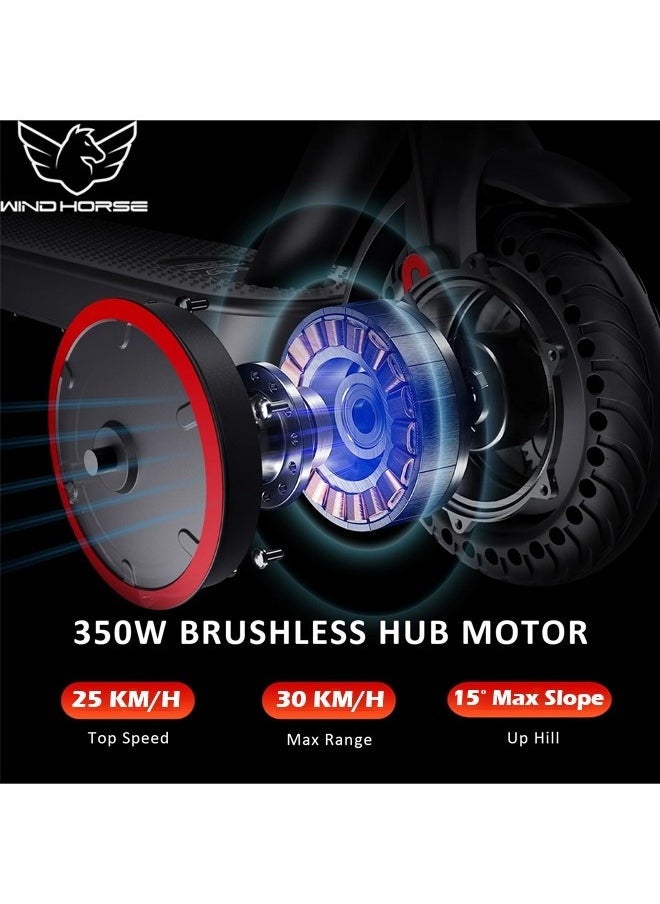 Electric Lightweight Folding Scooter, 350W Motor, 36V 8Ah Battery, 8.5 Inches Tires, 30KM Range, 25KM/H Speed, Digital Display and App Control